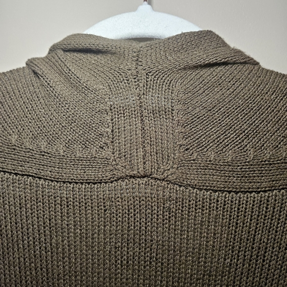 Massimo Dutti Long Olive Green Knit Cardigan - Picture 6 of 7